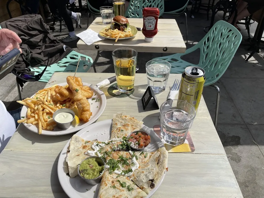 Quesadilla and Fish and Chips