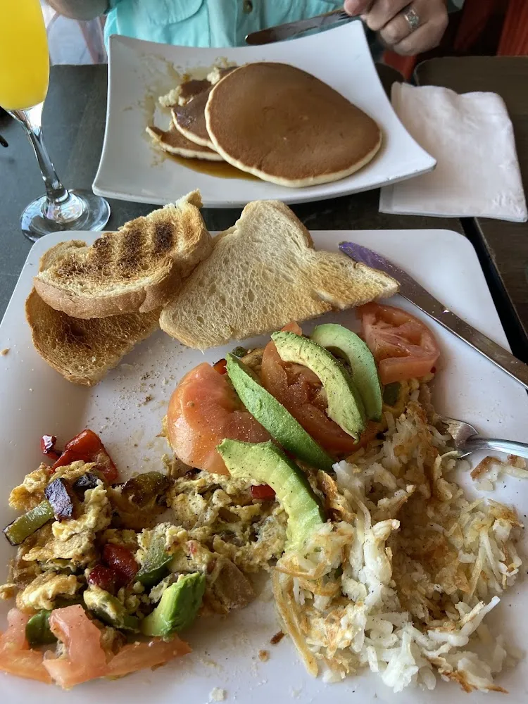 Sausage Omelet with Tomatoes and Avocado